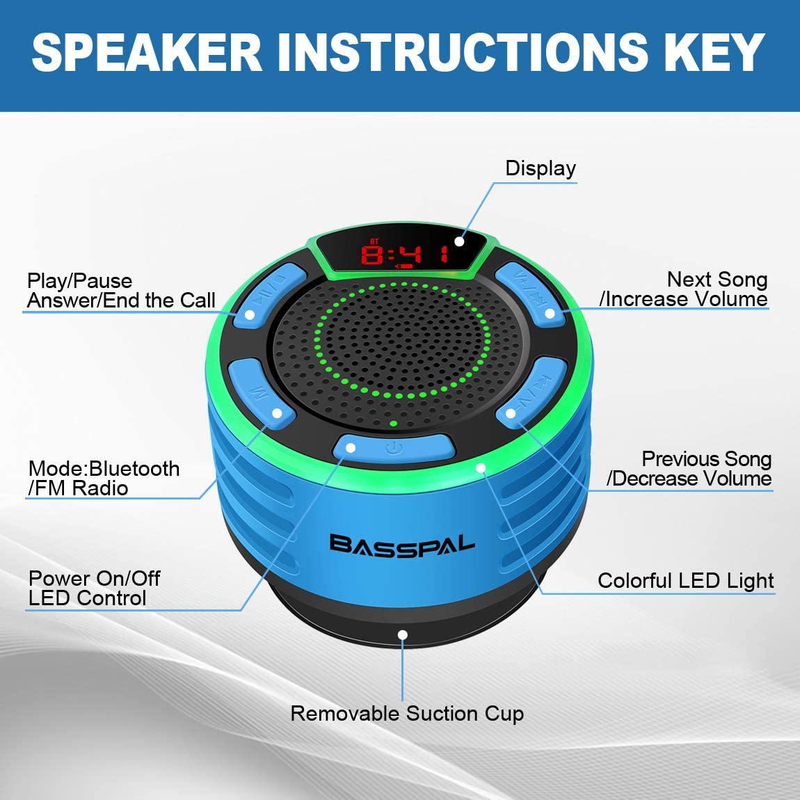 Bluetooth Wireless Shower Speaker F013 Pro